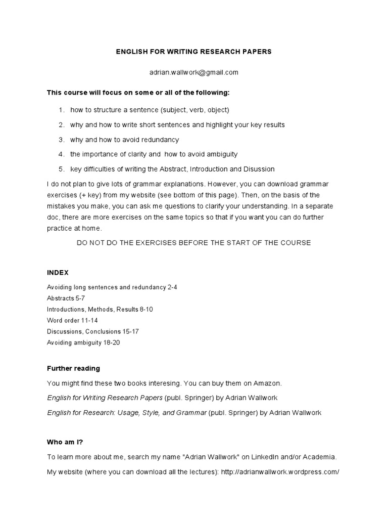 Writing Research Papers in English | PDF | Mathematical Model | English ...