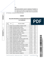 Publicación - Anuncio - Anuncio Lista Provisional Aprobados 3º Ejercicio Turno - Libre