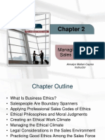 Chapter 2 - Managing Ethics in Sales Environment