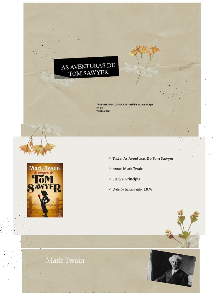 Aventuras de Tom Sawyer: Resumo e Personagens | PDF | Mark Twain | Tom ...