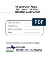 CAD CAM LAB MANUAL - MT8711-REG-2017-MCT-7th Sem