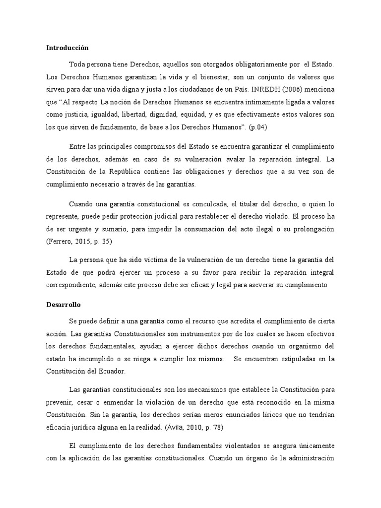 Garantías Constitucionales en Ecuador | PDF | Derecho Constitucional ...