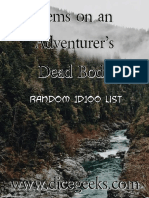 Items On An Adventurers Dead Body
