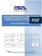 Isa-Hse-Pde-001. Plan de Emergencia para Lavado Limpieza y Lavado Interior de Tanques