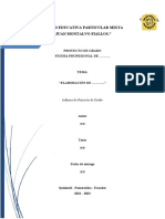 Estructura Del Proyecto de Grado