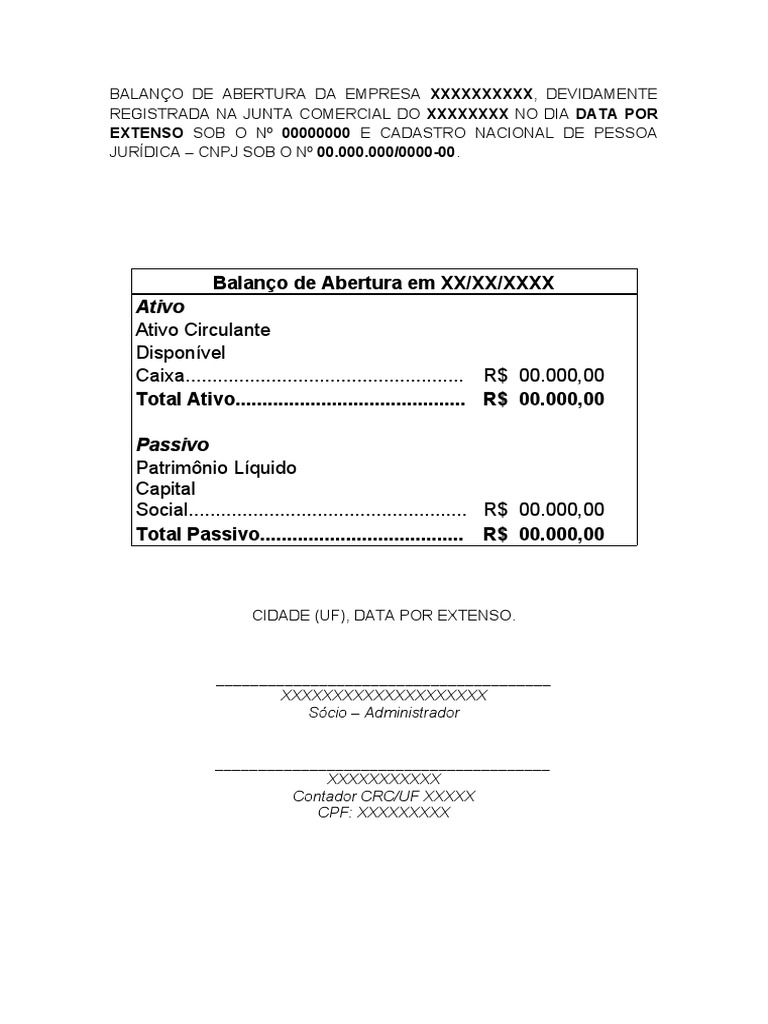 Balanco de abertura pdf