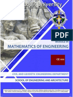 CE 1111 - Mathematics of Engineering