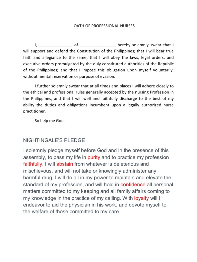 46593935 Oath of Professional Nurses