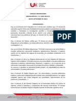 Consejo Universitario RESOLUCIÓN Nro. C.U. 1097-2022-UC (09 de Septiembre de 2022)