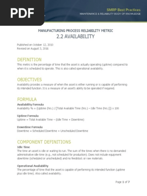 Metric 2.2 Availability