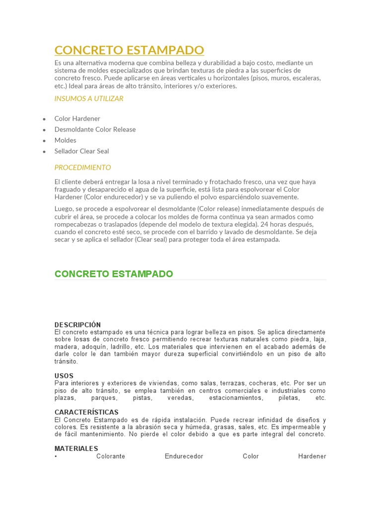 Textura de Concreto Estampado | PDF