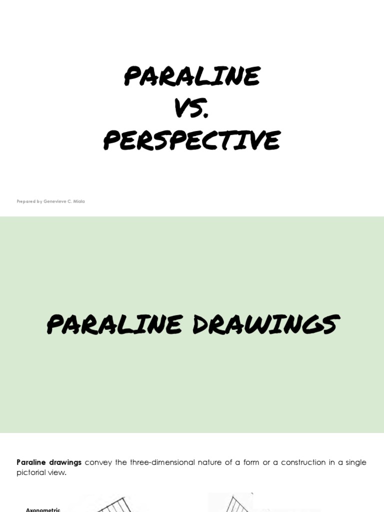 Paraline vs. Perspective Drawing Guide | PDF | Perspective (Graphical ...