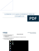 Lesson 2.13 AQ16 Console Error Examples