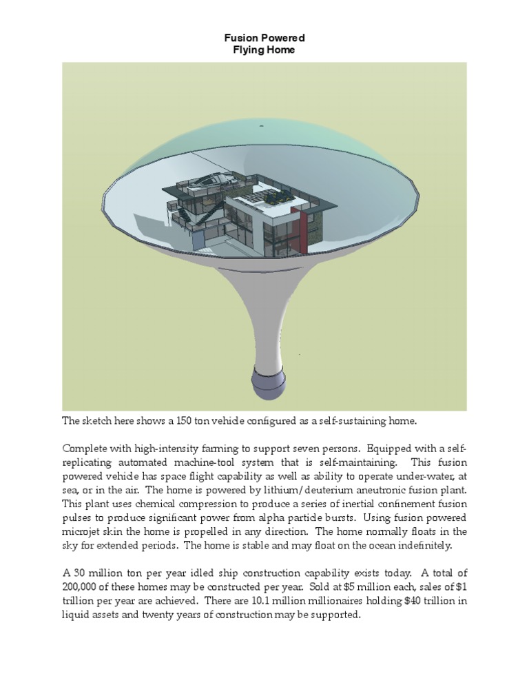 Fusion-Powered Flying Home Concept | PDF
