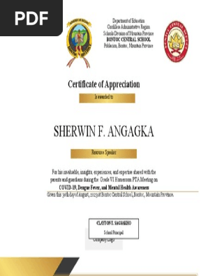 Certificate of Appreciation