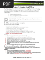 WC - Numbers in Academic Writing