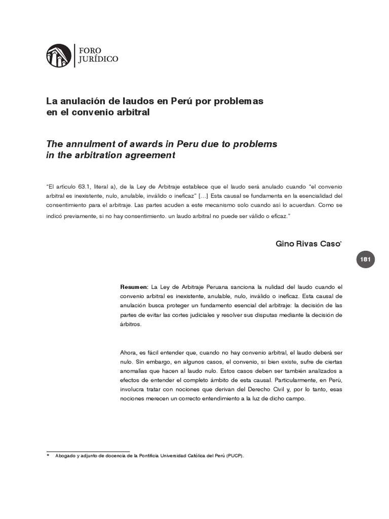 23394-Texto Del Artículo-91894-2-10-20210305 | PDF | Arbitraje | Nulo (ley)