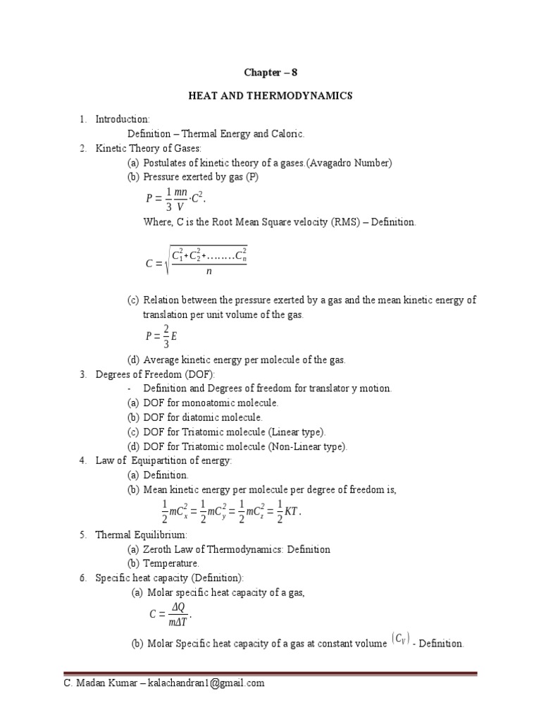 CHAPTERS IN HEAT AND THERMODYNAMICS visual data 8