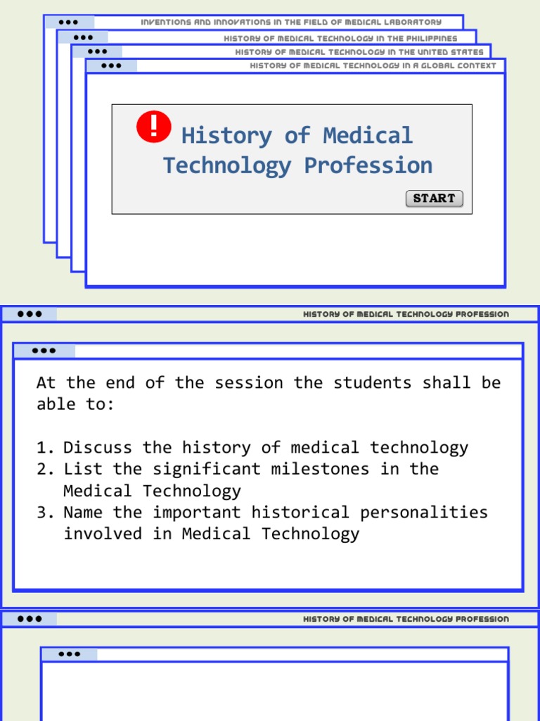 Student Handout History of Medical Technology Profession | PDF | Health ...