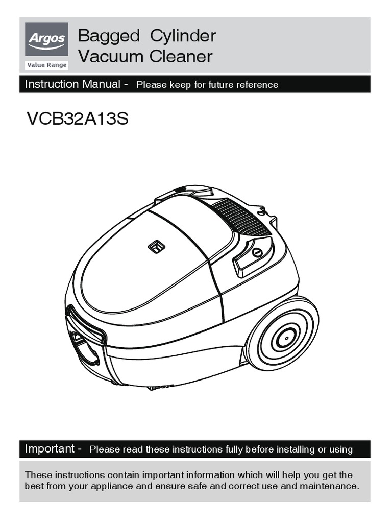 Argos VC06 Vacuum PDF Vacuum Cleaner Manufactured Goods