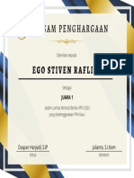 Blue and Yellow Rustic Wavy Geometric Completion Certificate