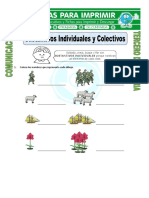 Ficha Sustantivos Individuales y Colectivos para Tercero de Primaria