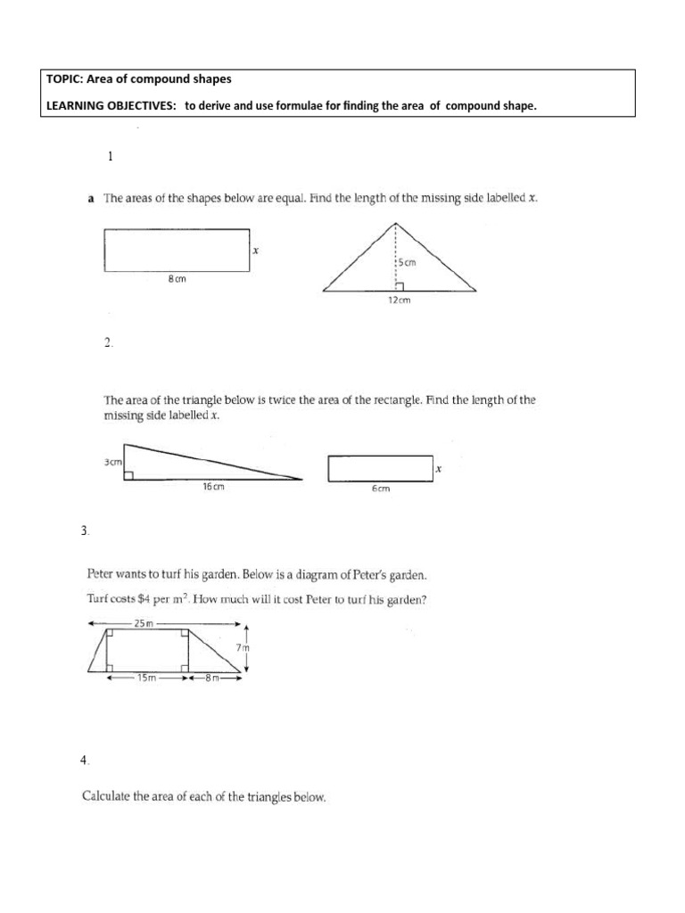 Area of Compound Shapes | PDF