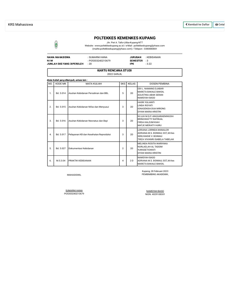 Krs mahasiswa pdf