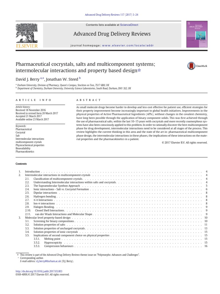 Pharmaceutical Cocrystals and Multicomponent Systems | PDF | Acid ...