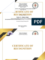 Certificate of Recognition For Virtual Kamustahan
