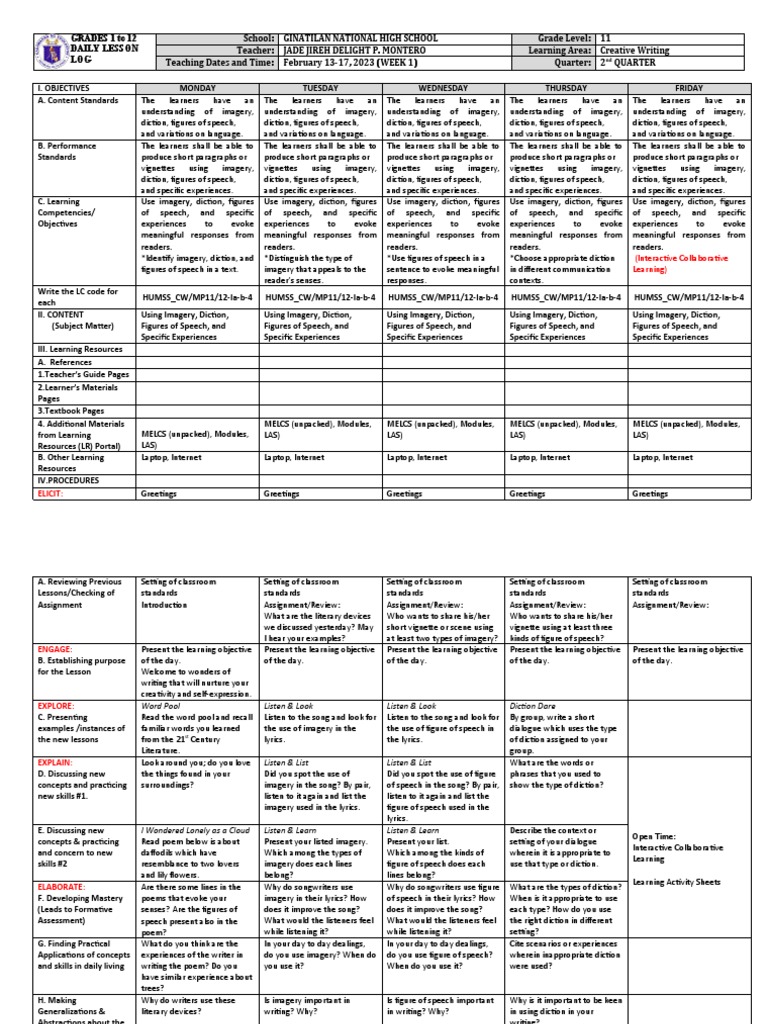 Dll creative writing q1 w1 pdf experience learning