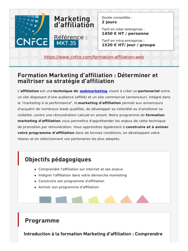Formation en Marketing d'Affiliation | PDF | Affiliation (internet ...