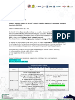 Invitation Letter To The 45th Annual Scientific Meeting of Indonesian Urological Association (ASMIUA) - Dr. Ahmad Zulfan, SpU, PHD