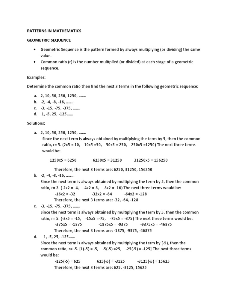 Patterns in Mathematics 2 | PDF | Ratio | Algebra