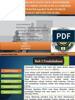 ANALISIS KOMPARASI P-VALUE (NULL HYPOTHESIS) PSEUDORANDOM NUMBER GENERATOR ALGORITHM MARSENNE TWISTER Dan BLUM-BLUM SHUB MENGUNAKAN METODE DIE HARD