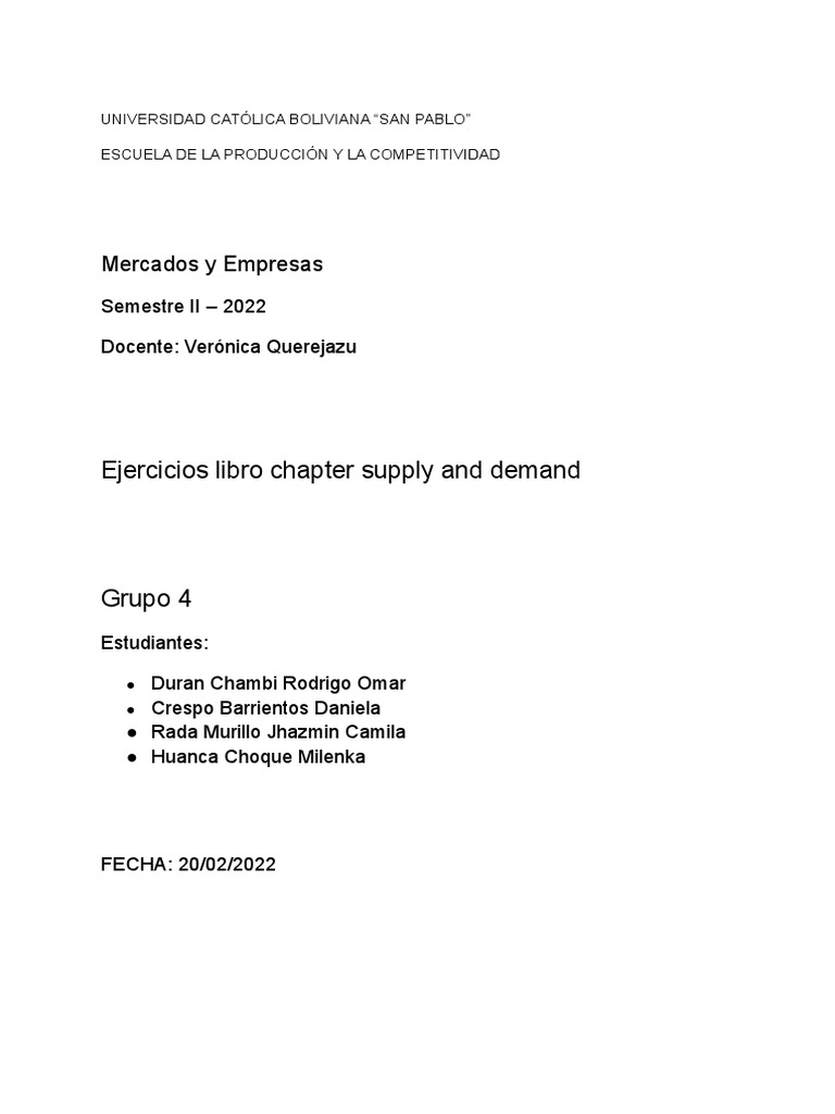 Ejercicios Libro Chapter Supply and Demand | PDF | Crecimiento personal ...