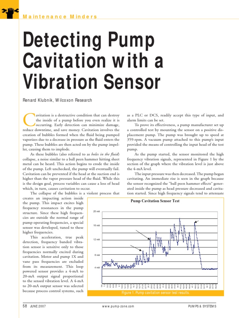 Detecting Pump Cavitation With Vibration Sensor PDF Pump