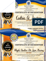 Blue and Orange Certificate of Recognition