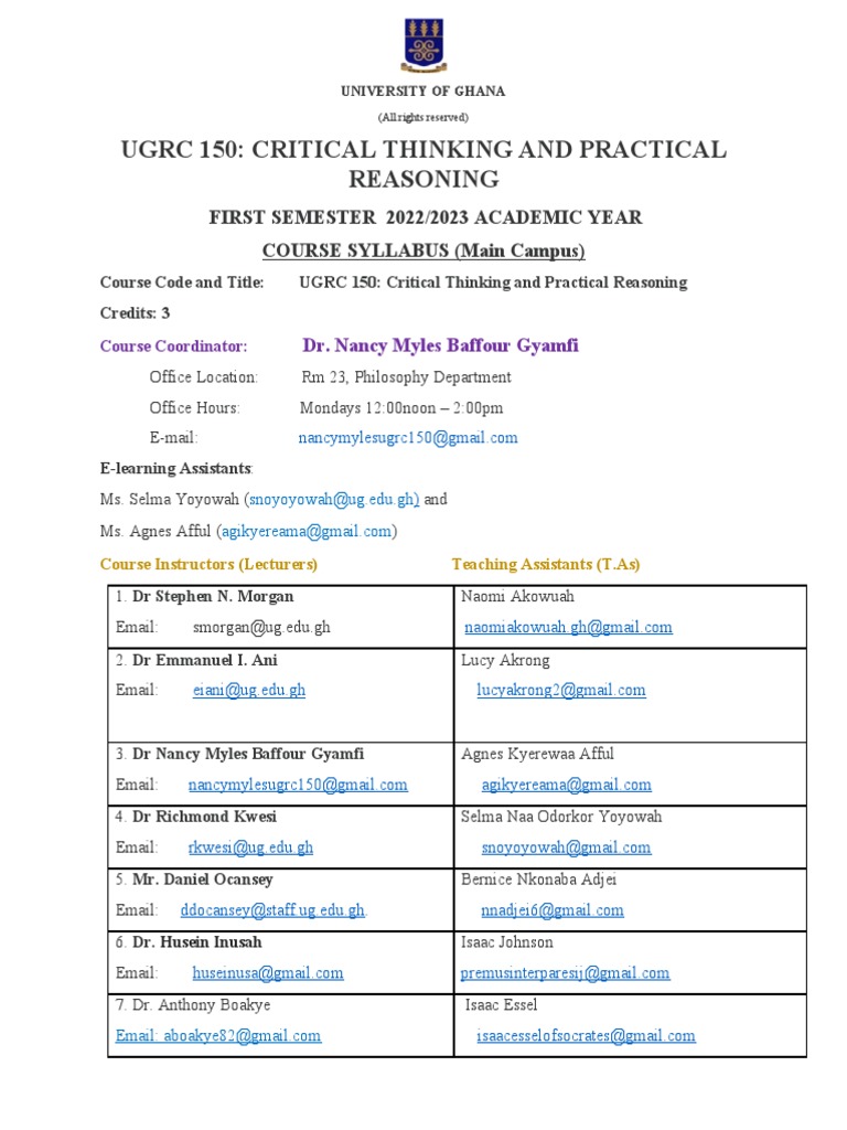 Ugrc 150 2023 Outline Main Sem 1 Pdf Inductive Reasoning