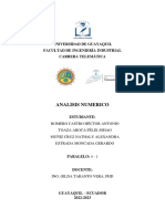 Analisis Numerico: Universidad de Guayaquil Facultad de Ingeniería Industrial Carrera Telemática