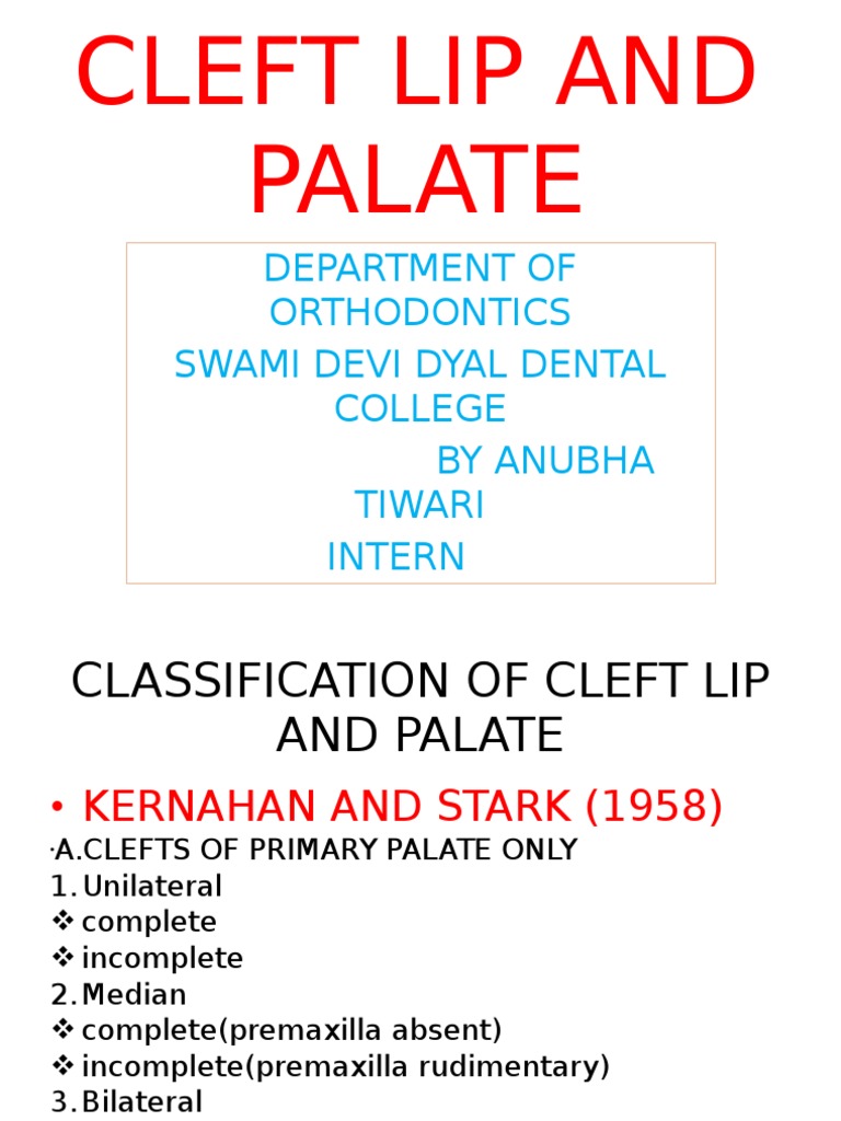 Kernahan and Stark Cleft Classification | PDF | Congenital Disorder | Mouth
