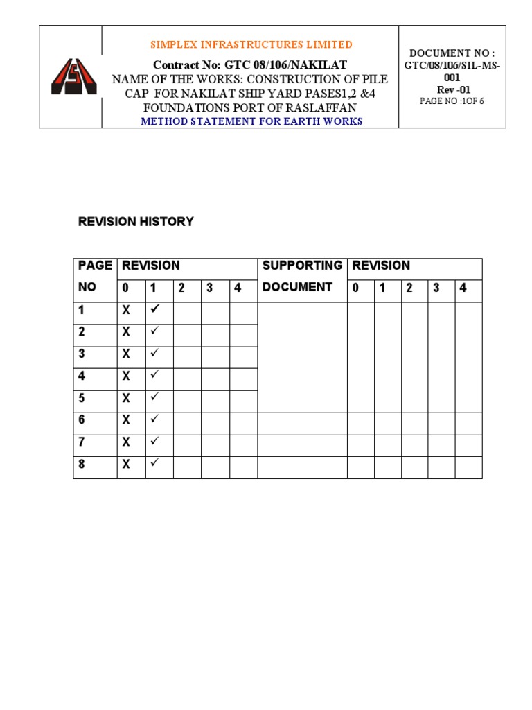 Method Statement for Earth Works | PDF | Deep Foundation | Quality ...