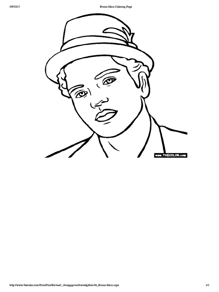 Bruno-Mars Coloring Page PDF | PDF