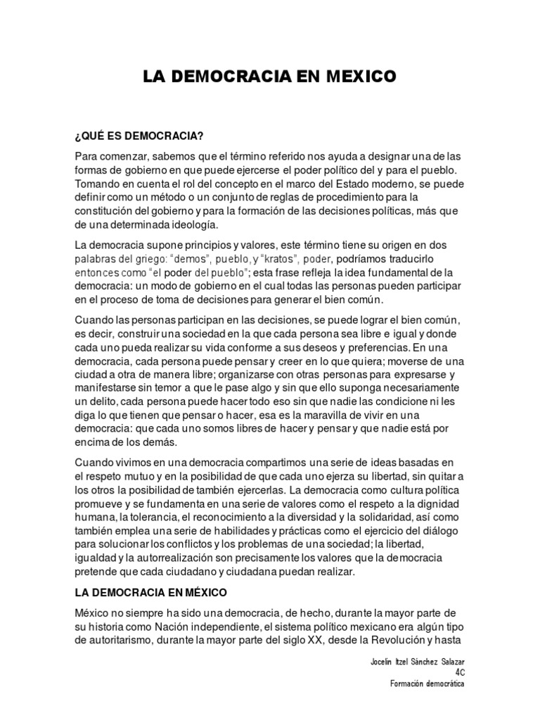 La Democracia en México: Evolución y Retos | PDF | Democracia ...