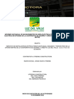 Informe Sustancial de Inconvenientes en Obra Electrica Coac Luz Del Valle