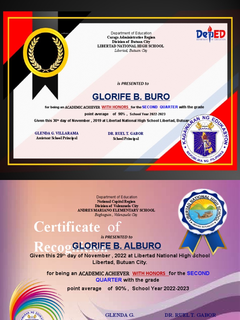 Quarter 2 Certificates | PDF | Philippines