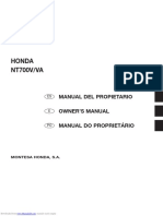 Honda NT700V/VA: Manual Del Propietario Owner'S Manual Manual Do Proprietário