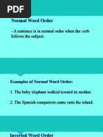 Normal and Inverted Word Order in Creative Writing