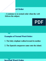 Normal and Inverted Word Order in Creative Writing