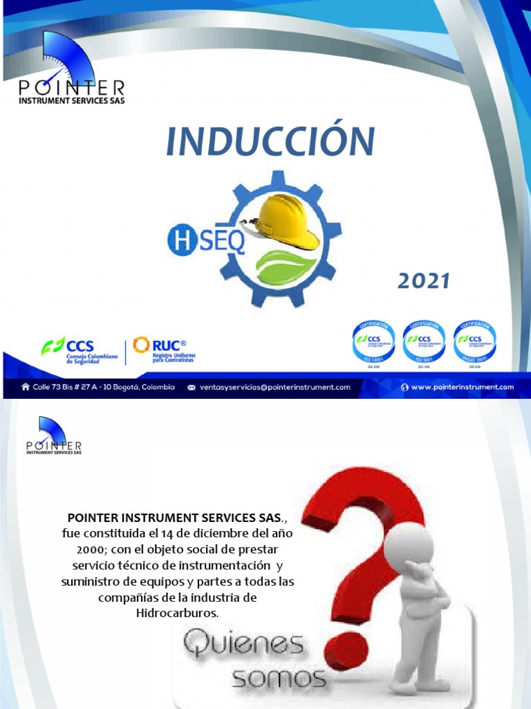 Inducción a Pointer Instrument Services SAS | PDF | Calidad (comercial ...